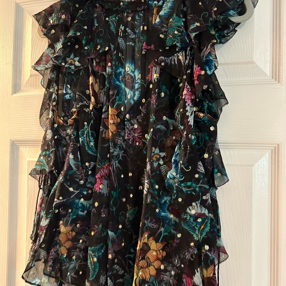 Ulla Johnson Multicolor Floral Sheer Blouse
